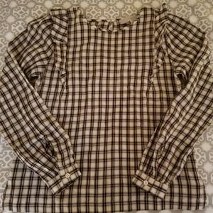 BNWT Loft Flannel Plaid Blouse XXSP